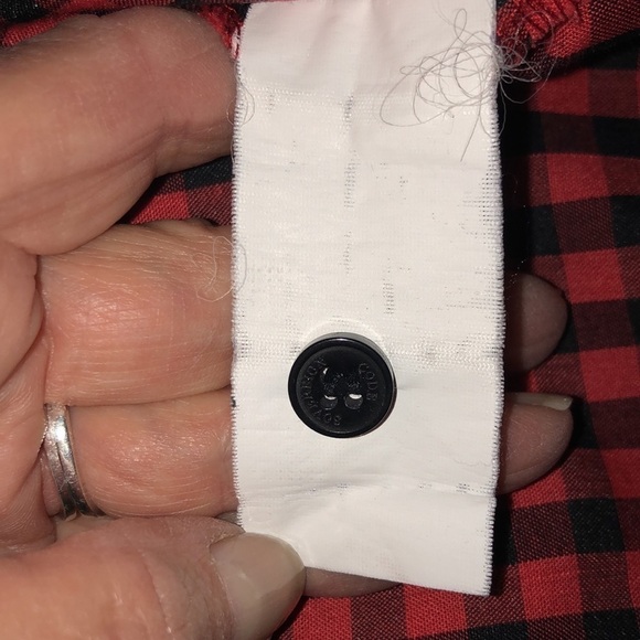 Men’s Sovereign CODE  Black and Red Gingham Top Stitching Detailing Button Down - Picture 12 of 13